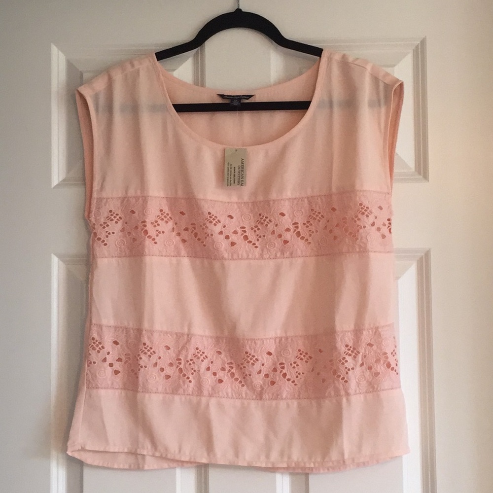 Pink short sleeve blouse